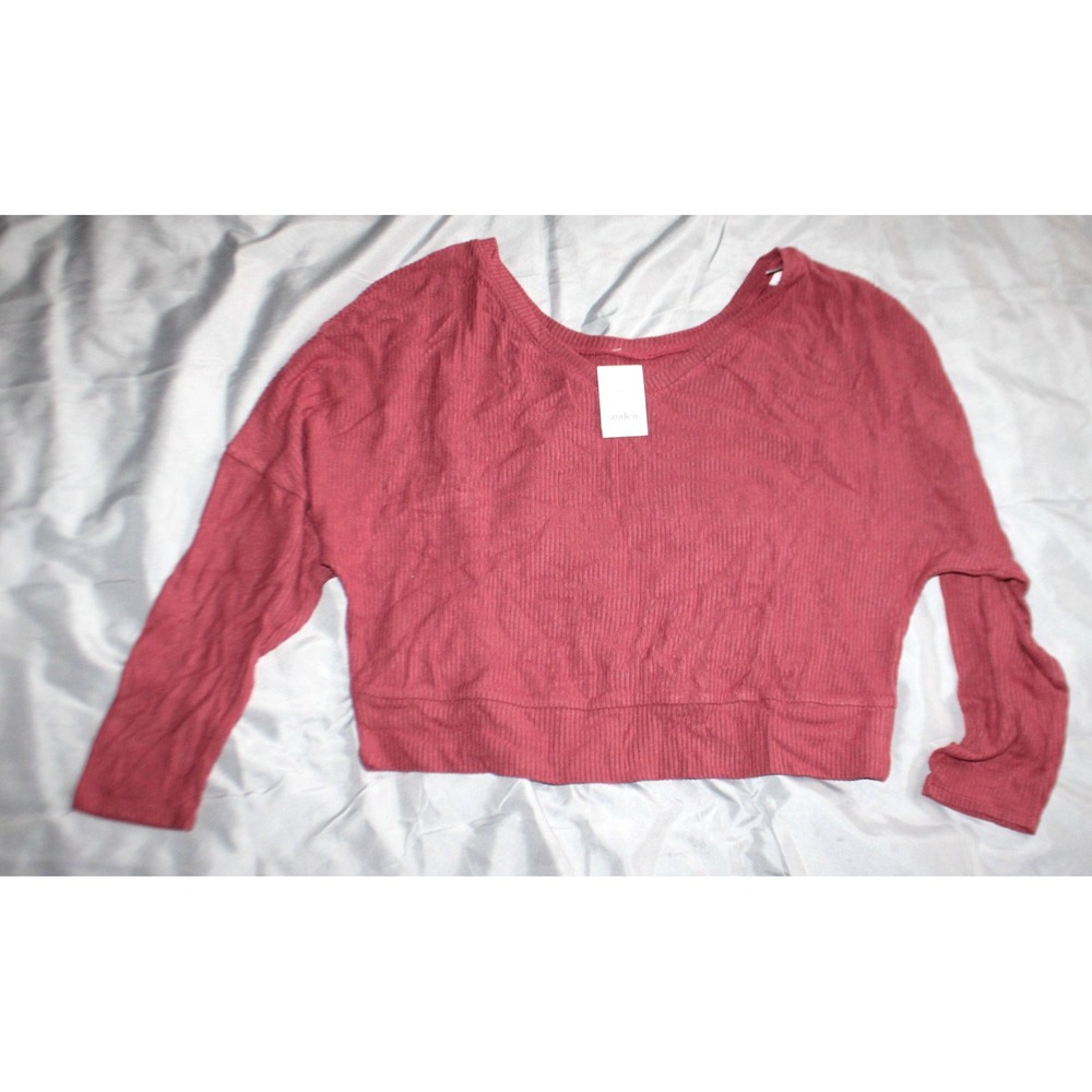 Women's AUDEN PAJAMA  Cozy Ribbed  Long Sleeve Shirt sz M NEW pink